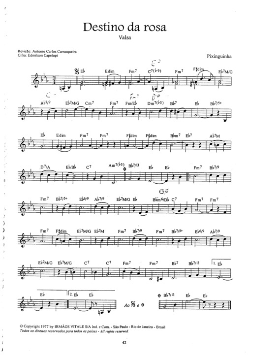 Partitura da música Destino Da Rosa v.4