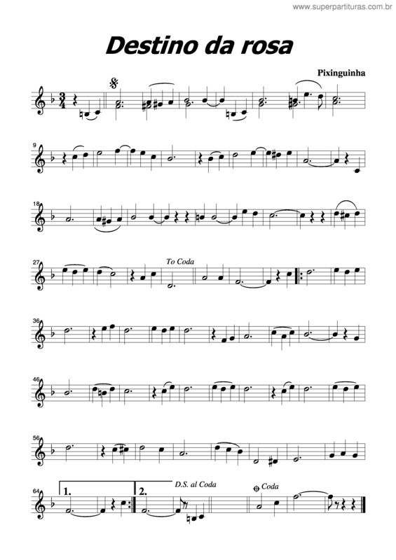 Partitura da música Destino Da Rosa