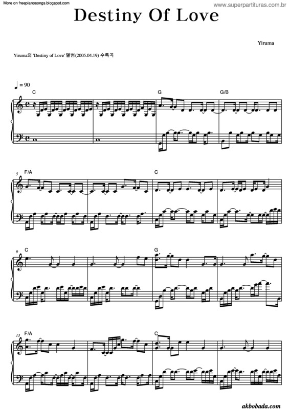 Partitura da música Destiny Of Love v.2