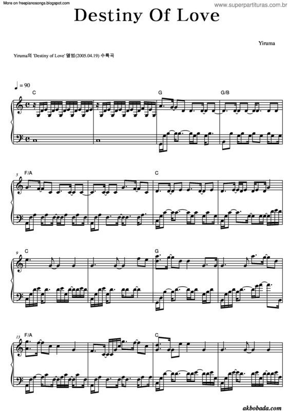 Partitura da música Destiny Of Love v.2