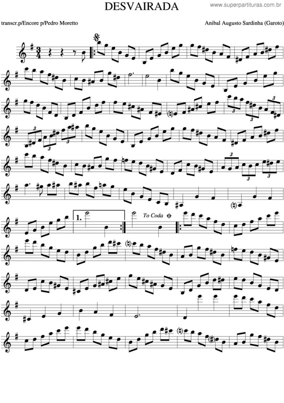 Partitura da música Desvairada v.3