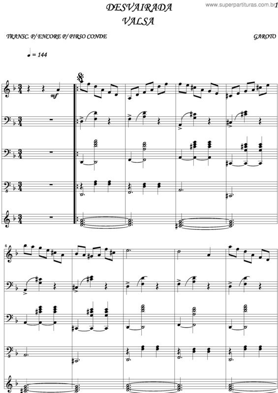 Partitura da música Desvairada v.5