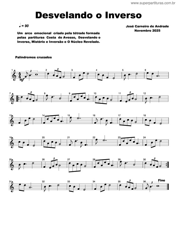Partitura da música Desvelando O Inverso