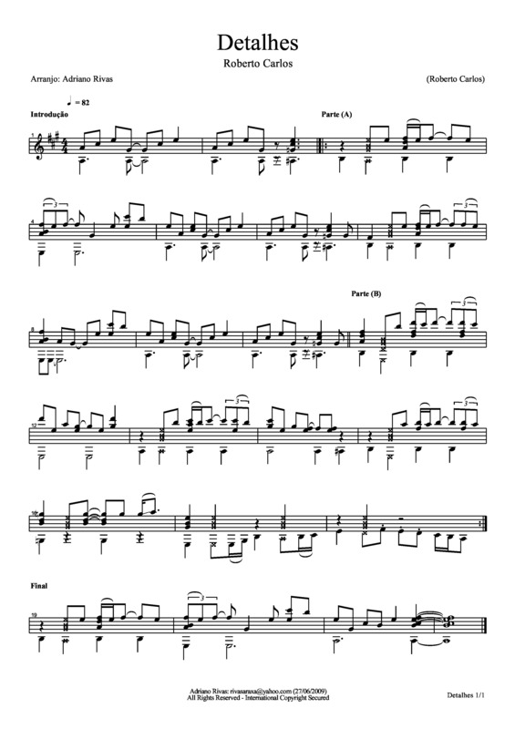 Partitura da música Detalhes v.4