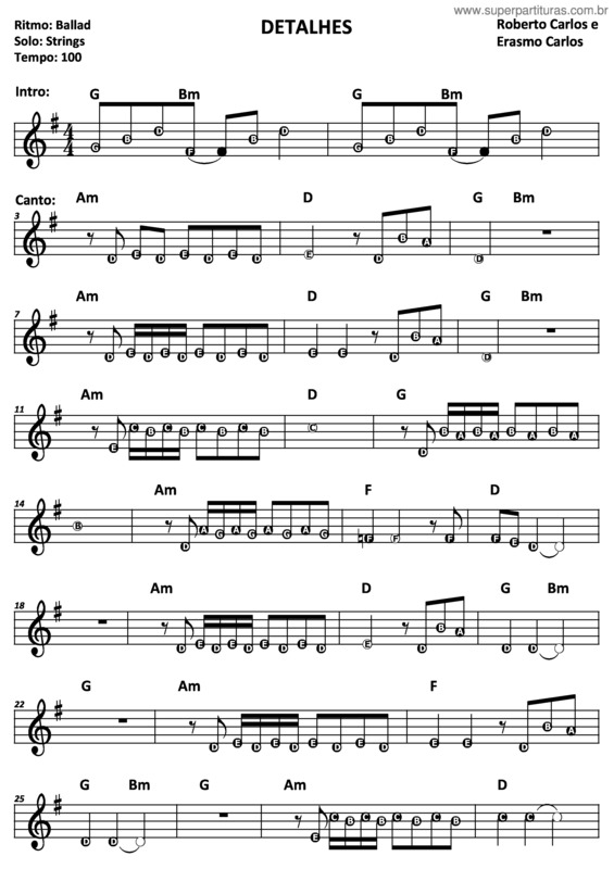 Partitura da música Detalhes v.8