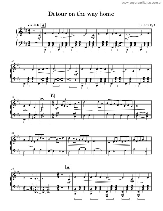 Partitura da música Detour On The Way Home