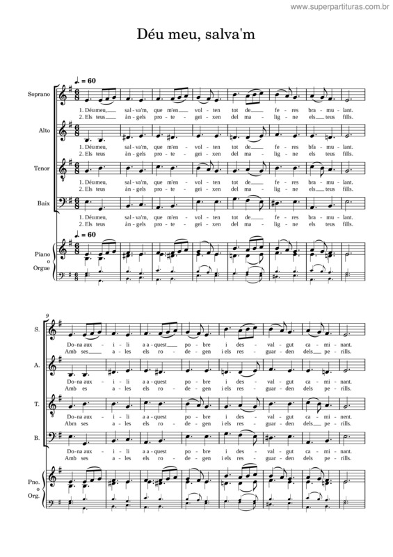 Partitura da música Déu Meu, Salva`M – Nielcantaire