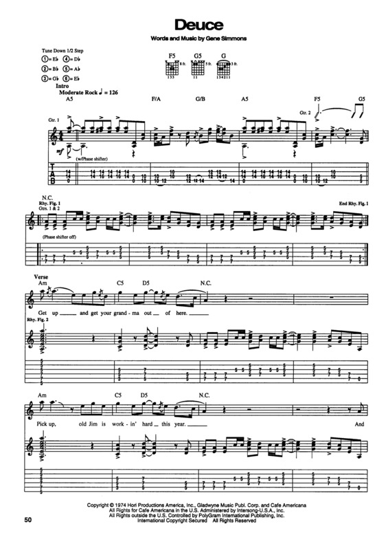 Partitura da música Deuce v.2