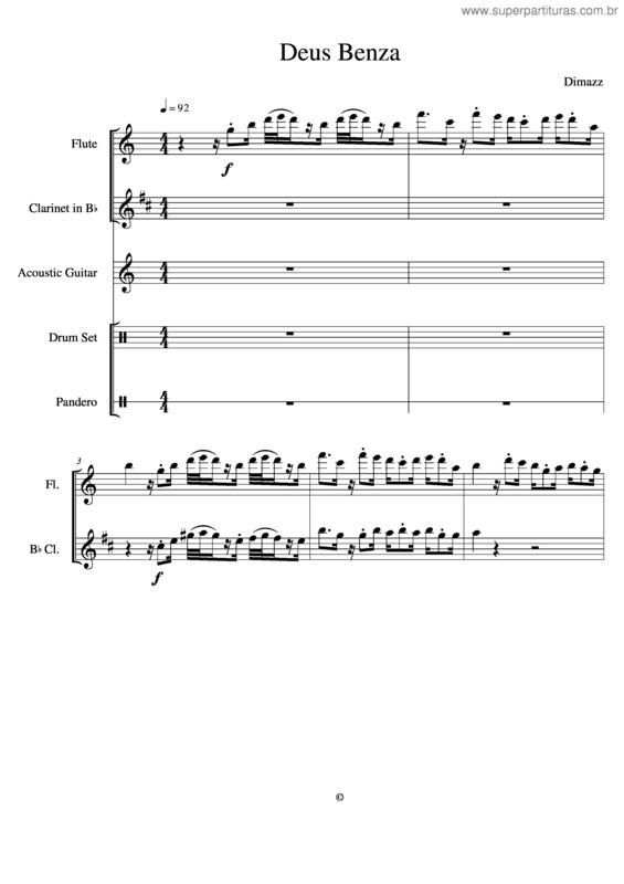 Partitura da música Deus Benza