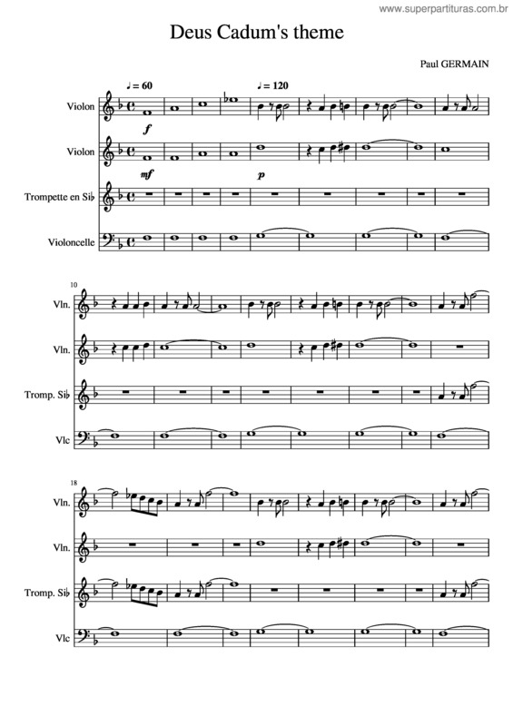 Partitura da música Deus Cadum`S Theme