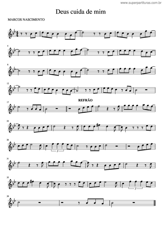 Partitura da música Deus Cuida De Mim v.13