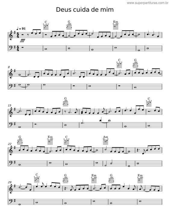Partitura da música Deus Cuida De Mim v.15
