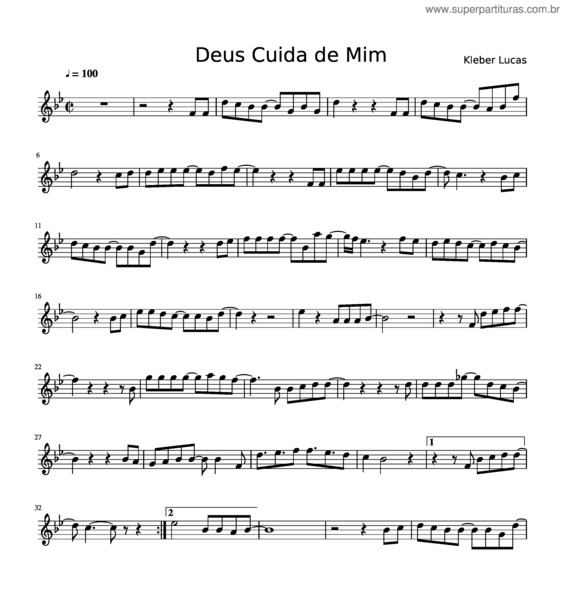 Partitura da música Deus Cuida De Mim v.16