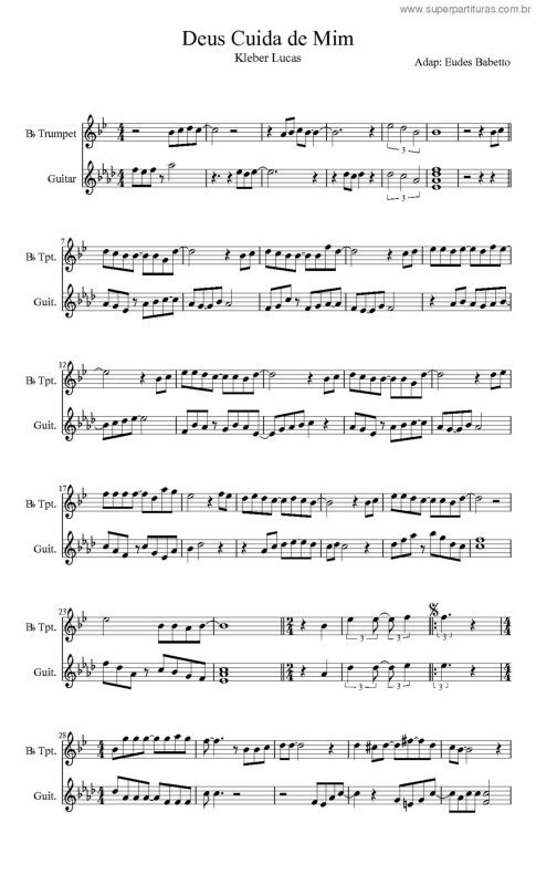 Partitura da música Deus Cuida De Mim v.3