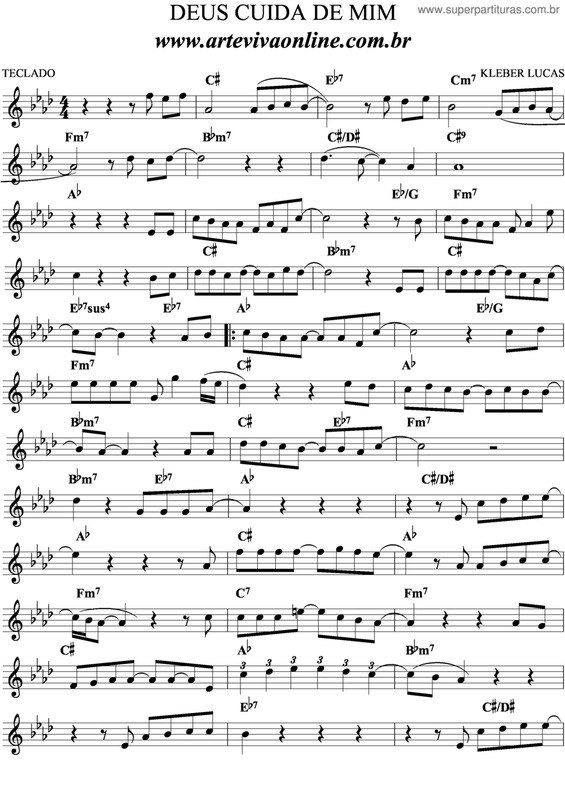 Partitura da música Deus Cuida De Mim v.5