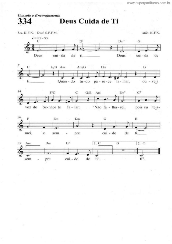 Partitura da música Deus Cuida De Ti