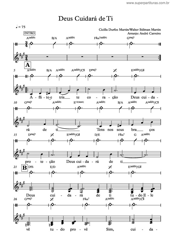 Partitura da música Deus Cuidará De Ti v.3