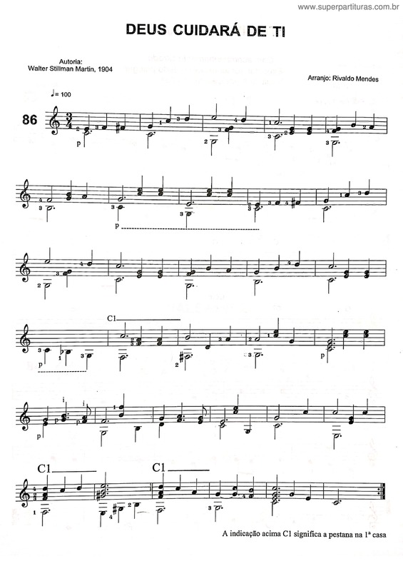 Partitura da música Deus Cuidará De Ti v.8