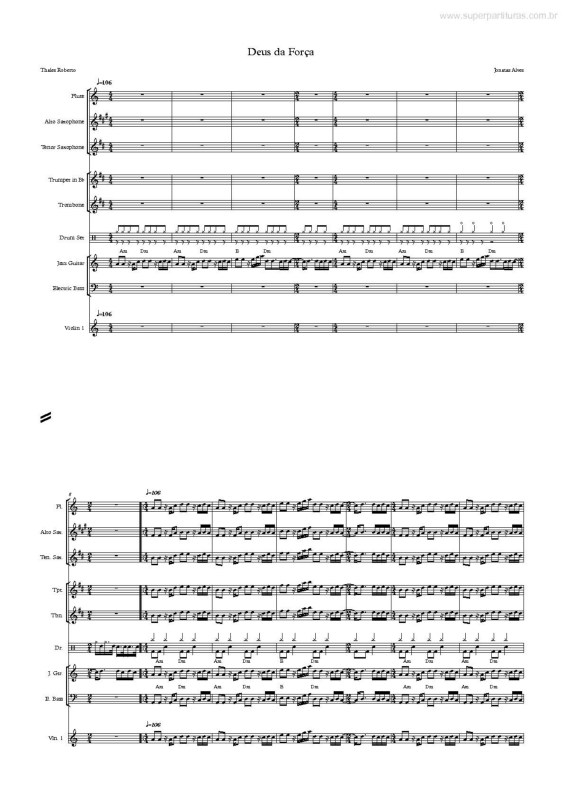 Partitura da música Deus Da Força v.2