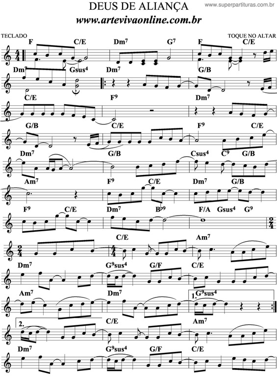 Partitura da música Deus De Aliança