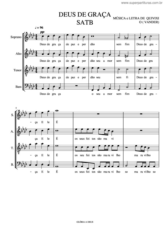 Partitura da música Deus De Graça