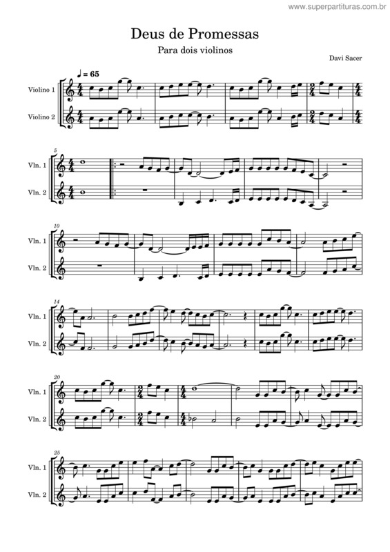 Partitura da música Deus De Promessas v.19