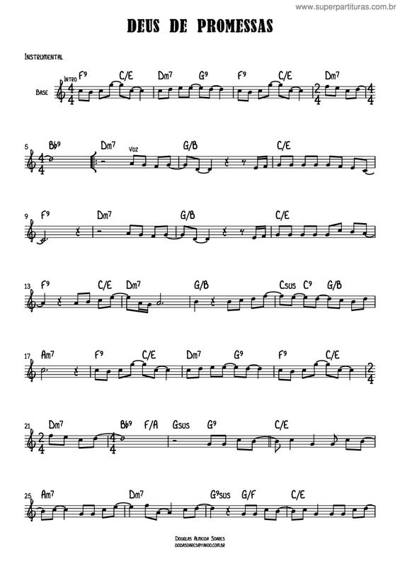 Partitura da música Deus de Promessas v.4