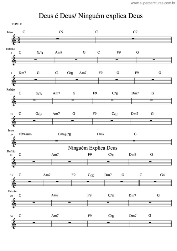 Partitura da música Deus Deus Ningu M Explica Deus