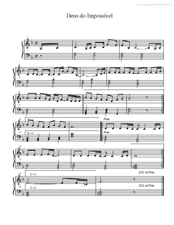 Partitura da música Deus do Impossível v.2