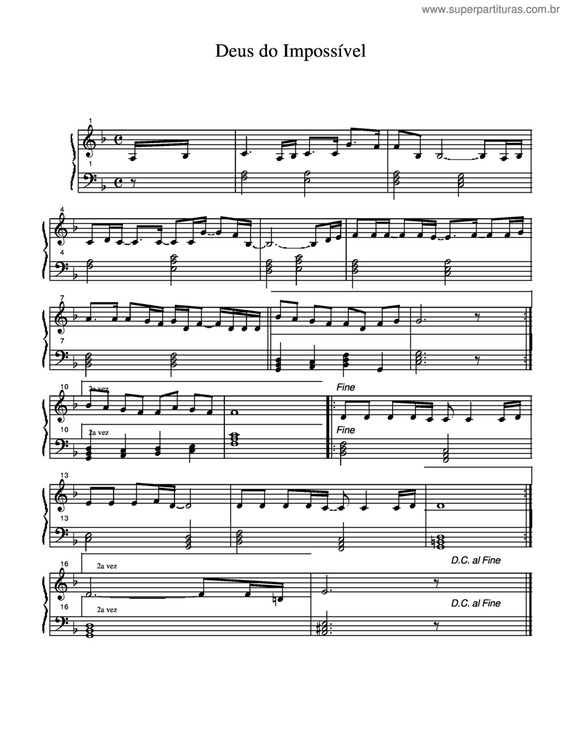 Partitura da música Deus Do Impossível v.4