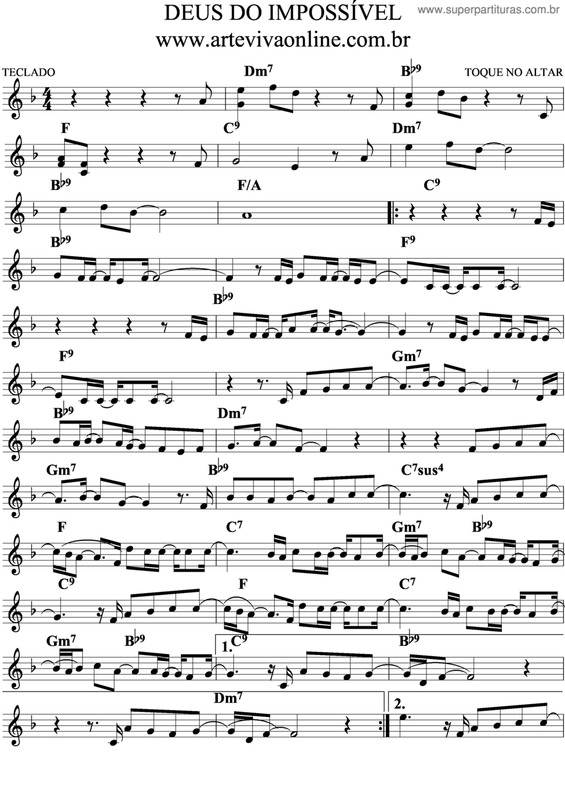 Partitura da música Deus Do Impossível v.5