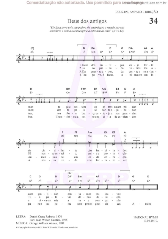 Partitura da música Deus Dos Antigos - 34 HCC