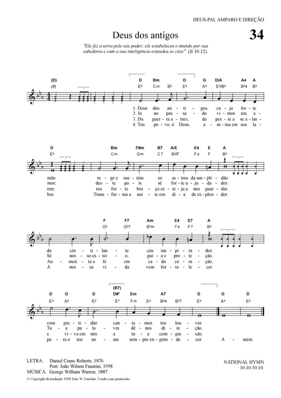 Partitura da música Deus Dos Antigos