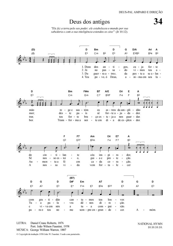 Partitura da música Deus Dos Antigos