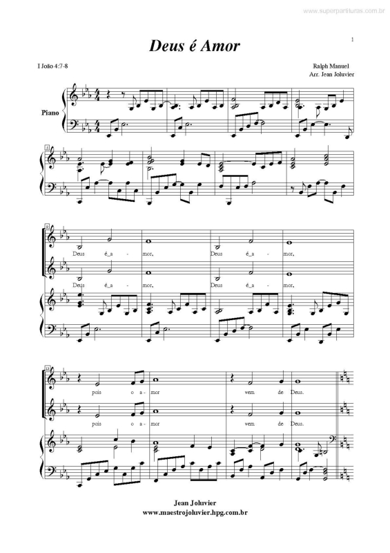 Partitura da música Deus é Amor v.2