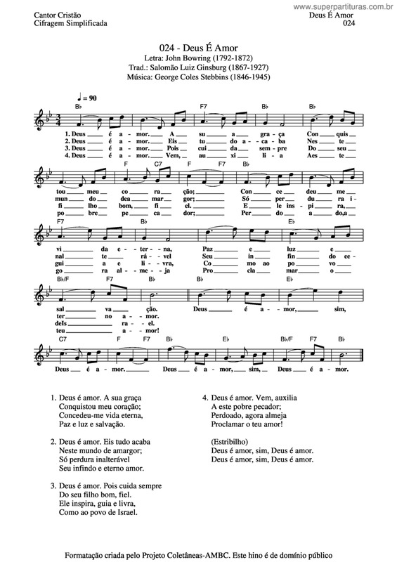 Partitura da música Deus É Amor v.5