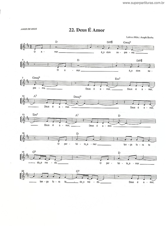 Partitura da música Deus É Amor v.9