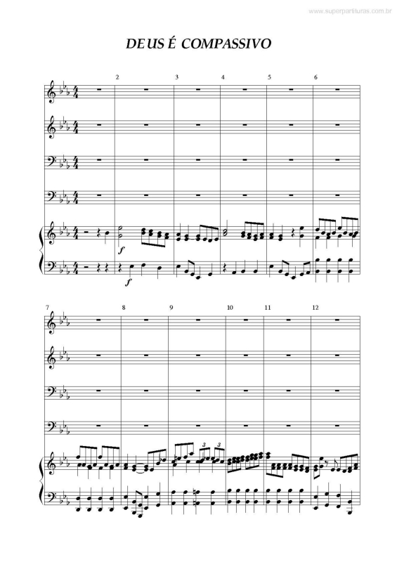 Partitura da música Deus é Compassivo