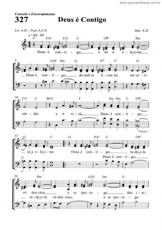 Partitura da música Deus É Contigo