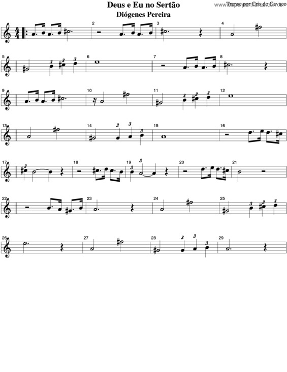 Partitura da música Deus E Eu No Sertão v.4