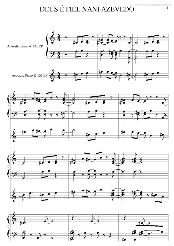 Partitura da música Deus É Fiel v.2