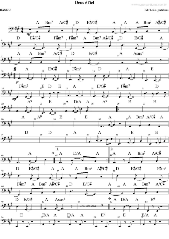 Partitura da música Deus É Fiel v.3