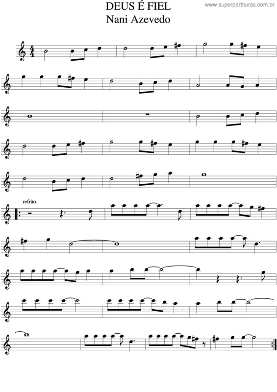 Partitura da música Deus É Fiel v.6