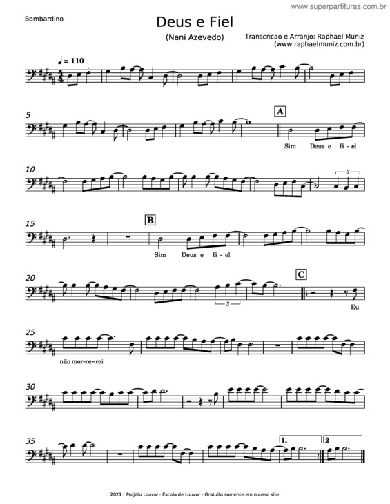 Partitura da música Deus É Fiel v.8