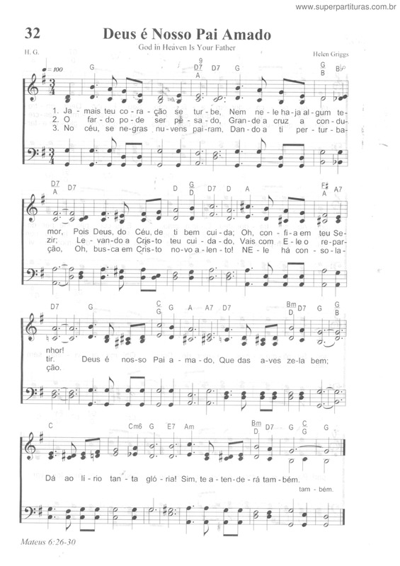 Partitura da música Deus É Nosso Pai Amado v.2