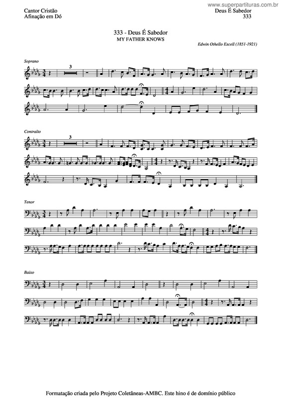 Partitura da música Deus É Sabedor v.2