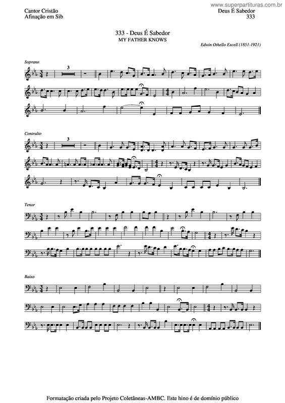 Partitura da música Deus É Sabedor v.3