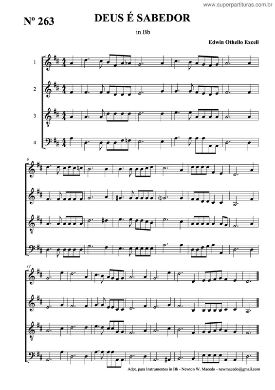 Partitura da música Deus É Sabedor v.4