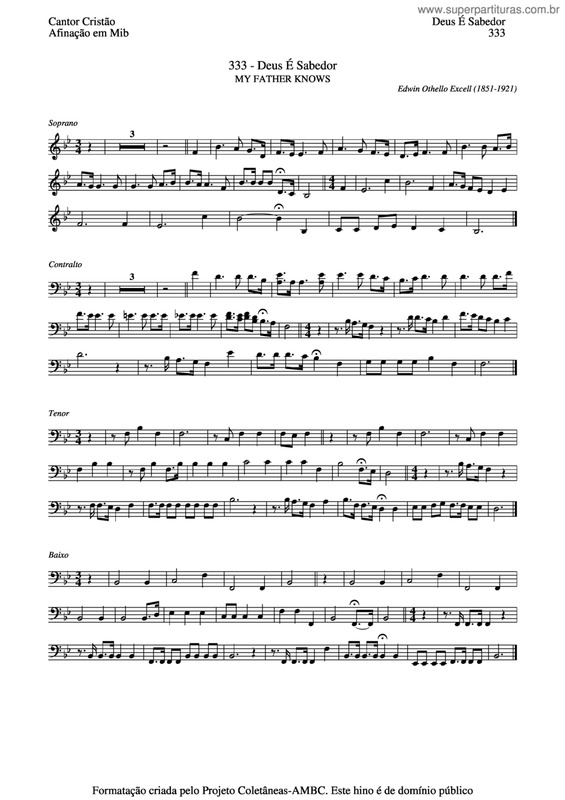 Partitura da música Deus É Sabedor v.5