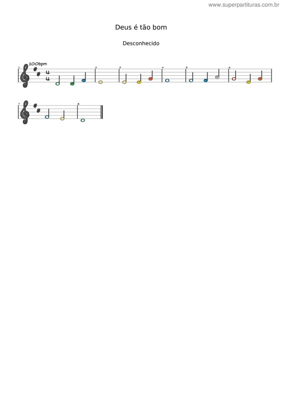Partitura da música Deus É Tão Bom v.2